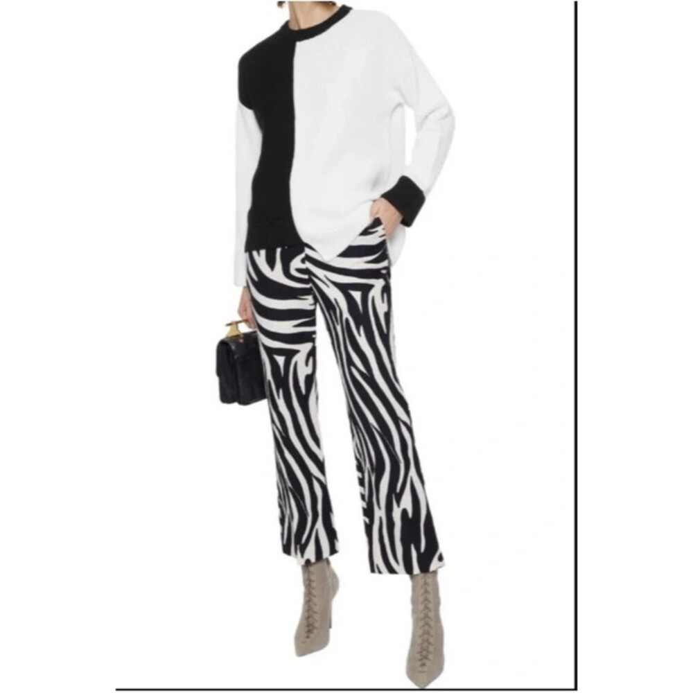 Alice & Olivia Sparrow Wool Colorblock Sweater S